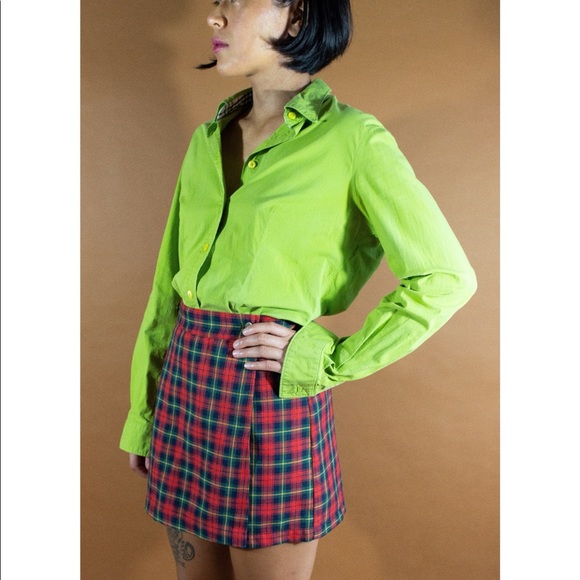 Burberry London chartreuse button down. - Picture 2 of 5